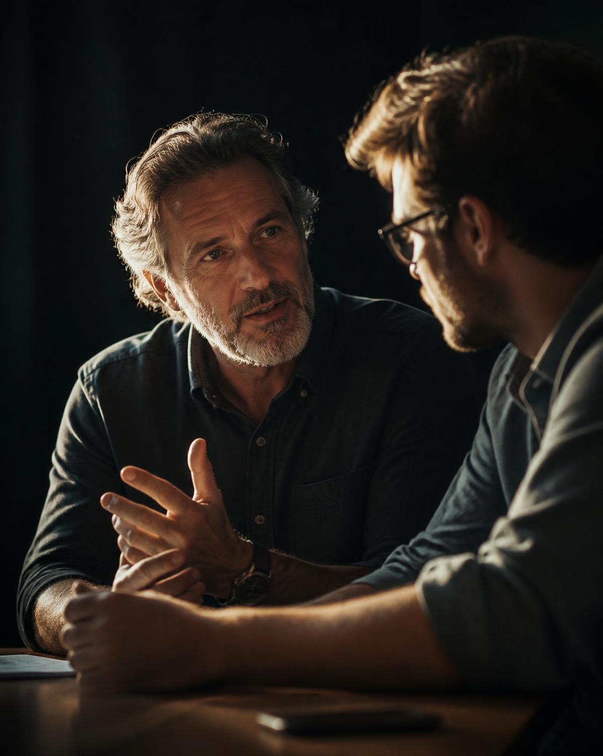 A one-on-one coaching conversation